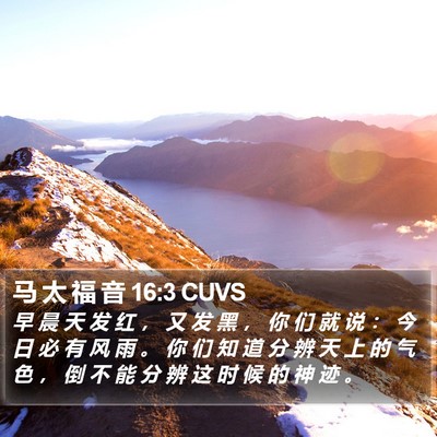 马 太 福 音 16:3 CUVS Bible Verse Image