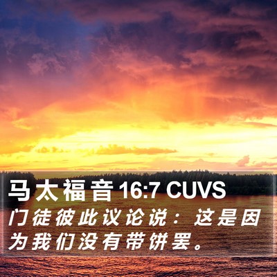 马 太 福 音 16:7 CUVS Bible Verse Image