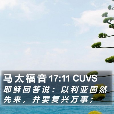 马 太 福 音 17:11 CUVS Bible Verse Image