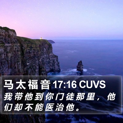 马 太 福 音 17:16 CUVS Bible Verse Image