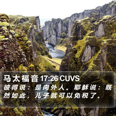 马 太 福 音 17:26 CUVS Bible Verse Image