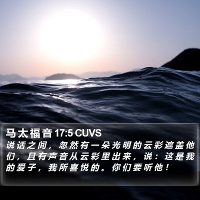 马 太 福 音 17:5 CUVS Bible Verse Image