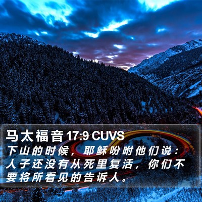 马 太 福 音 17:9 CUVS Bible Verse Image