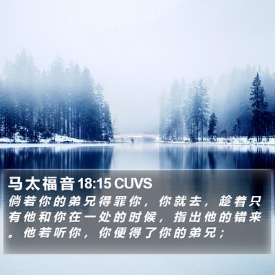 马 太 福 音 18:15 CUVS Bible Verse Image