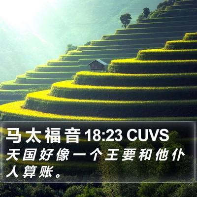 马 太 福 音 18:23 CUVS Bible Verse Image