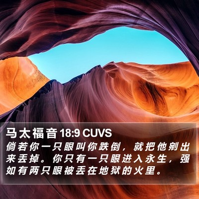 马 太 福 音 18:9 CUVS Bible Verse Image