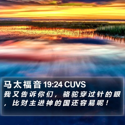 马 太 福 音 19:24 CUVS Bible Verse Image