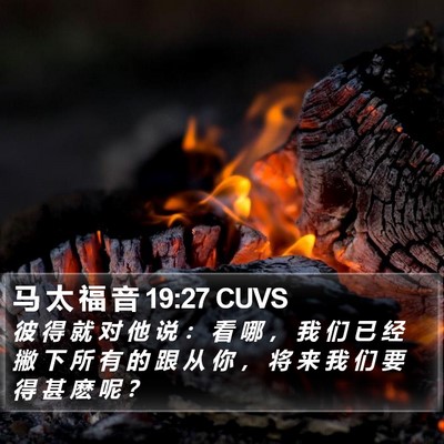 马 太 福 音 19:27 CUVS Bible Verse Image