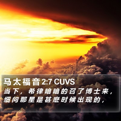 马 太 福 音 2:7 CUVS Bible Verse Image