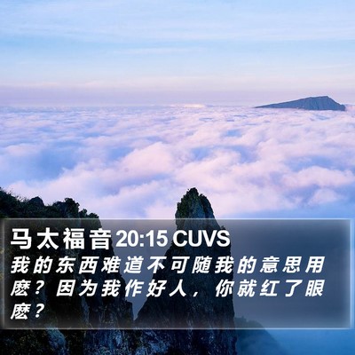 马 太 福 音 20:15 CUVS Bible Verse Image