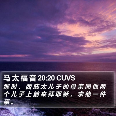 马 太 福 音 20:20 CUVS Bible Verse Image
