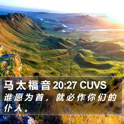马 太 福 音 20:27 CUVS Bible Verse Image