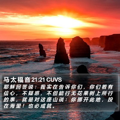 马 太 福 音 21:21 CUVS Bible Verse Image