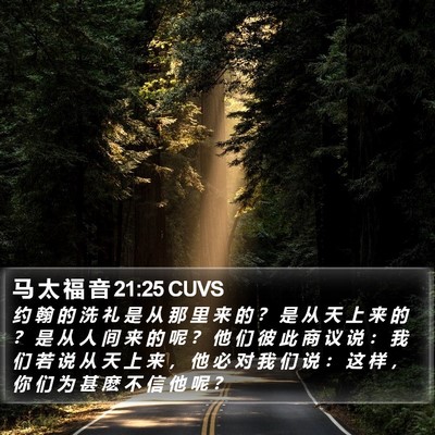 马 太 福 音 21:25 CUVS Bible Verse Image