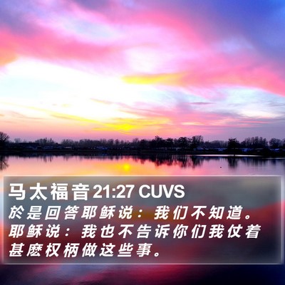 马 太 福 音 21:27 CUVS Bible Verse Image