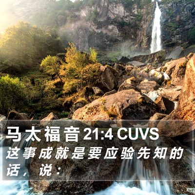 马 太 福 音 21:4 CUVS Bible Verse Image