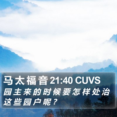 马 太 福 音 21:40 CUVS Bible Verse Image