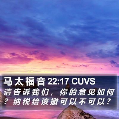 马 太 福 音 22:17 CUVS Bible Verse Image
