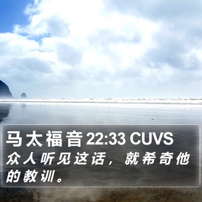 马 太 福 音 22:33 CUVS Bible Verse Image