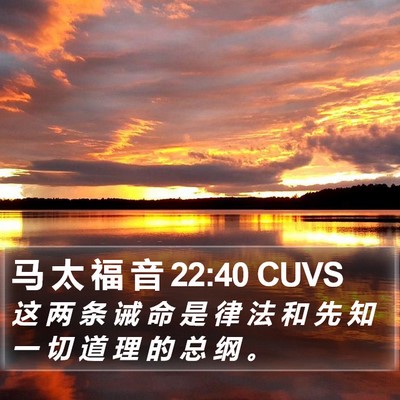 马 太 福 音 22:40 CUVS Bible Verse Image