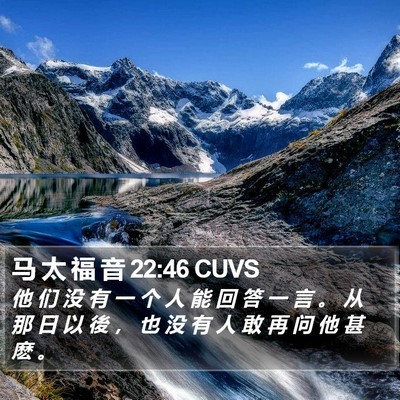 马 太 福 音 22:46 CUVS Bible Verse Image
