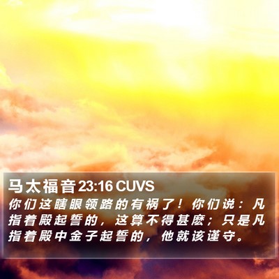 马 太 福 音 23:16 CUVS Bible Verse Image