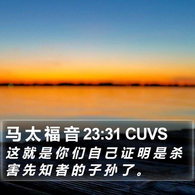 马 太 福 音 23:31 CUVS Bible Verse Image