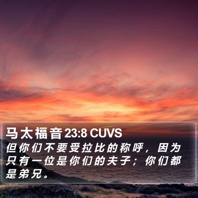 马 太 福 音 23:8 CUVS Bible Verse Image
