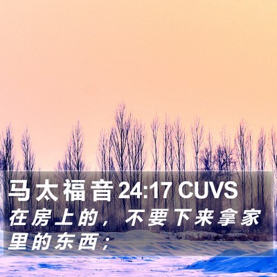 马 太 福 音 24:17 CUVS Bible Verse Image