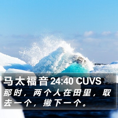 马 太 福 音 24:40 CUVS Bible Verse Image