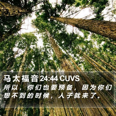 马 太 福 音 24:44 CUVS Bible Verse Image