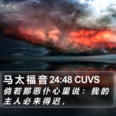 马 太 福 音 24:48 CUVS Bible Verse Image