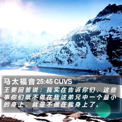 马 太 福 音 25:45 CUVS Bible Verse Image