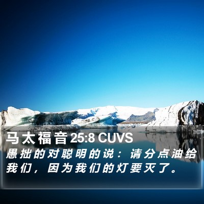 马 太 福 音 25:8 CUVS Bible Verse Image
