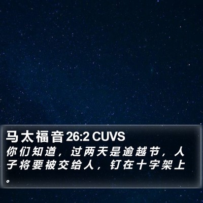 马 太 福 音 26:2 CUVS Bible Verse Image