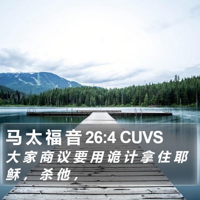 马 太 福 音 26:4 CUVS Bible Verse Image