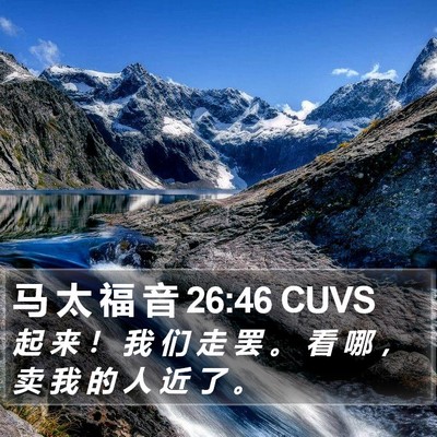 马 太 福 音 26:46 CUVS Bible Verse Image