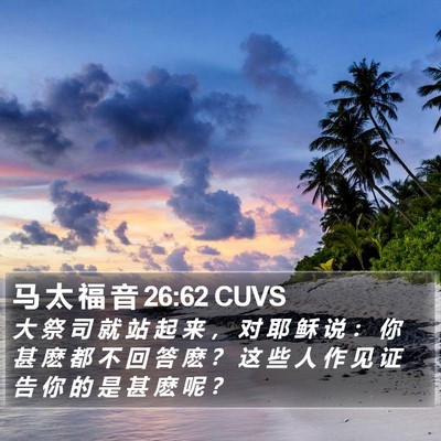 马 太 福 音 26:62 CUVS Bible Verse Image