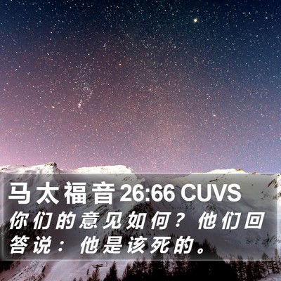 马 太 福 音 26:66 CUVS Bible Verse Image