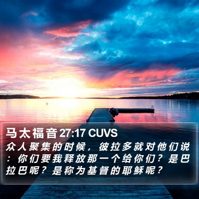 马 太 福 音 27:17 CUVS Bible Verse Image