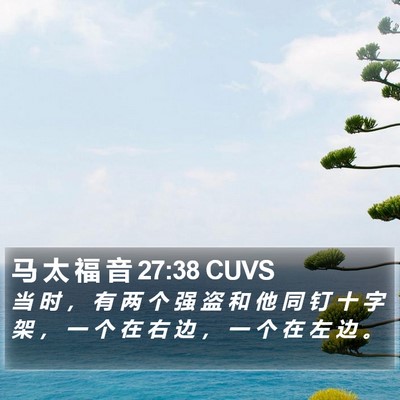 马 太 福 音 27:38 CUVS Bible Verse Image