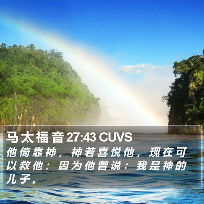 马 太 福 音 27:43 CUVS Bible Verse Image