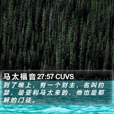 马 太 福 音 27:57 CUVS Bible Verse Image
