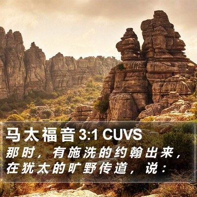 马 太 福 音 3:1 CUVS Bible Verse Image