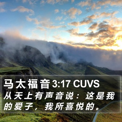 马 太 福 音 3:17 CUVS Bible Verse Image