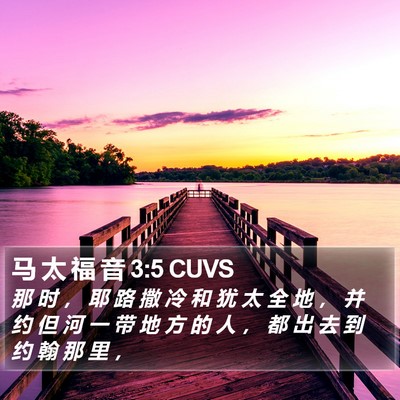 马 太 福 音 3:5 CUVS Bible Verse Image
