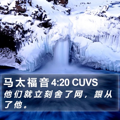 马 太 福 音 4:20 CUVS Bible Verse Image