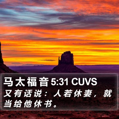 马 太 福 音 5:31 CUVS Bible Verse Image