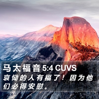 马 太 福 音 5:4 CUVS Bible Verse Image
