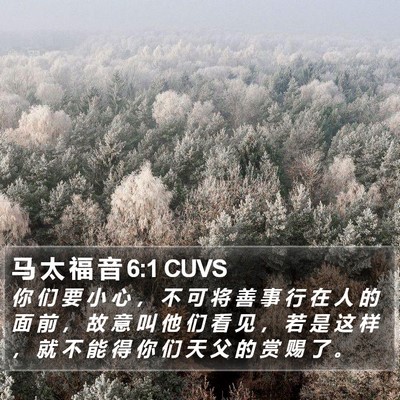 马 太 福 音 6:1 CUVS Bible Verse Image